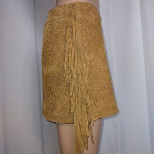 Forever 21 100% pig skin leather camel color with side fringe size S